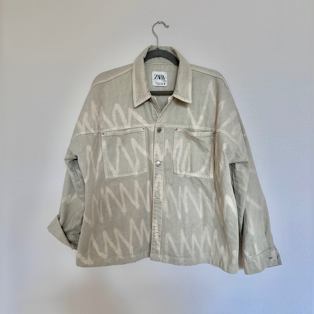 Zara denim chore jacket coat workwear